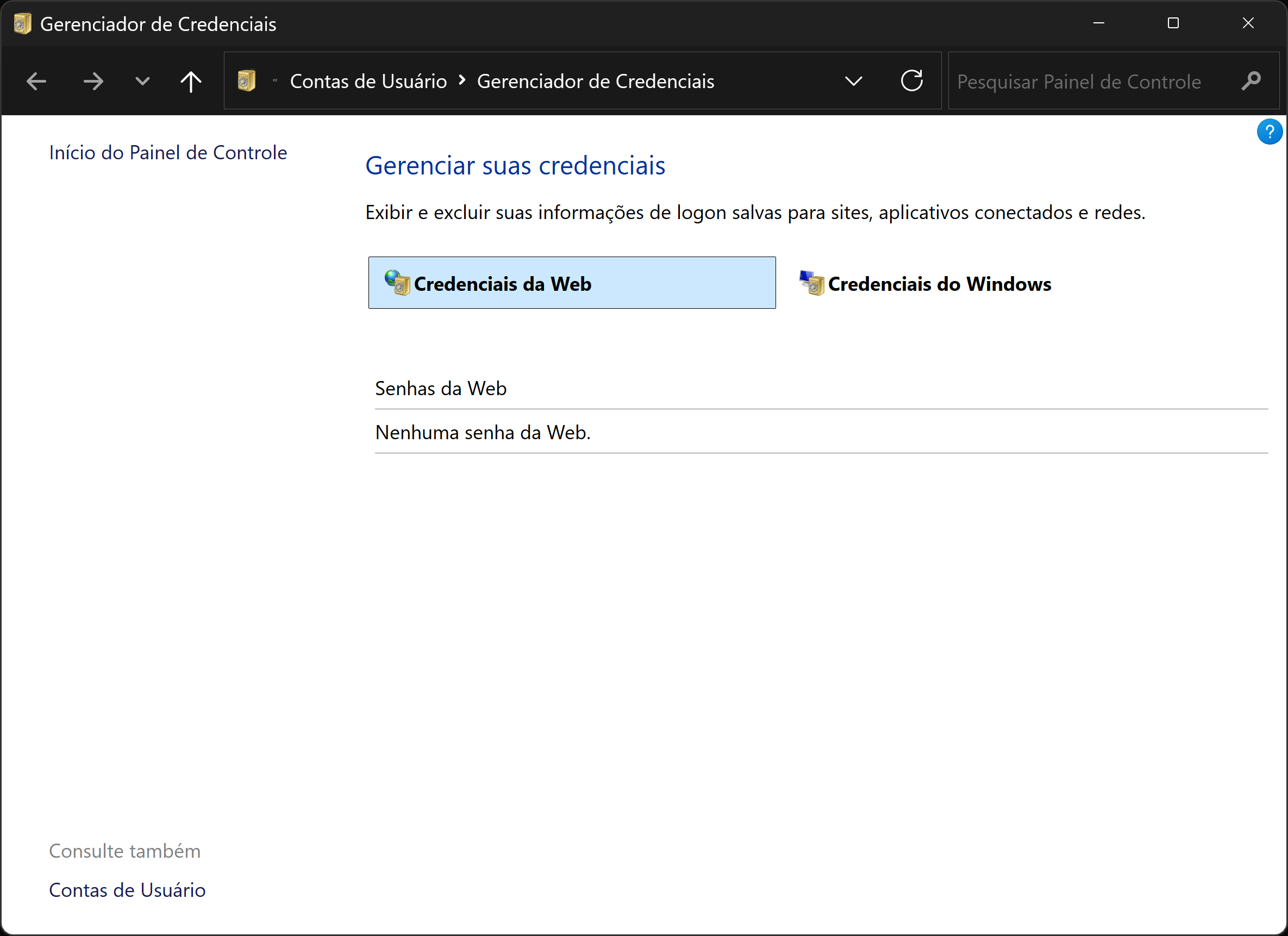 Gerenciador de Credenciais do Windows