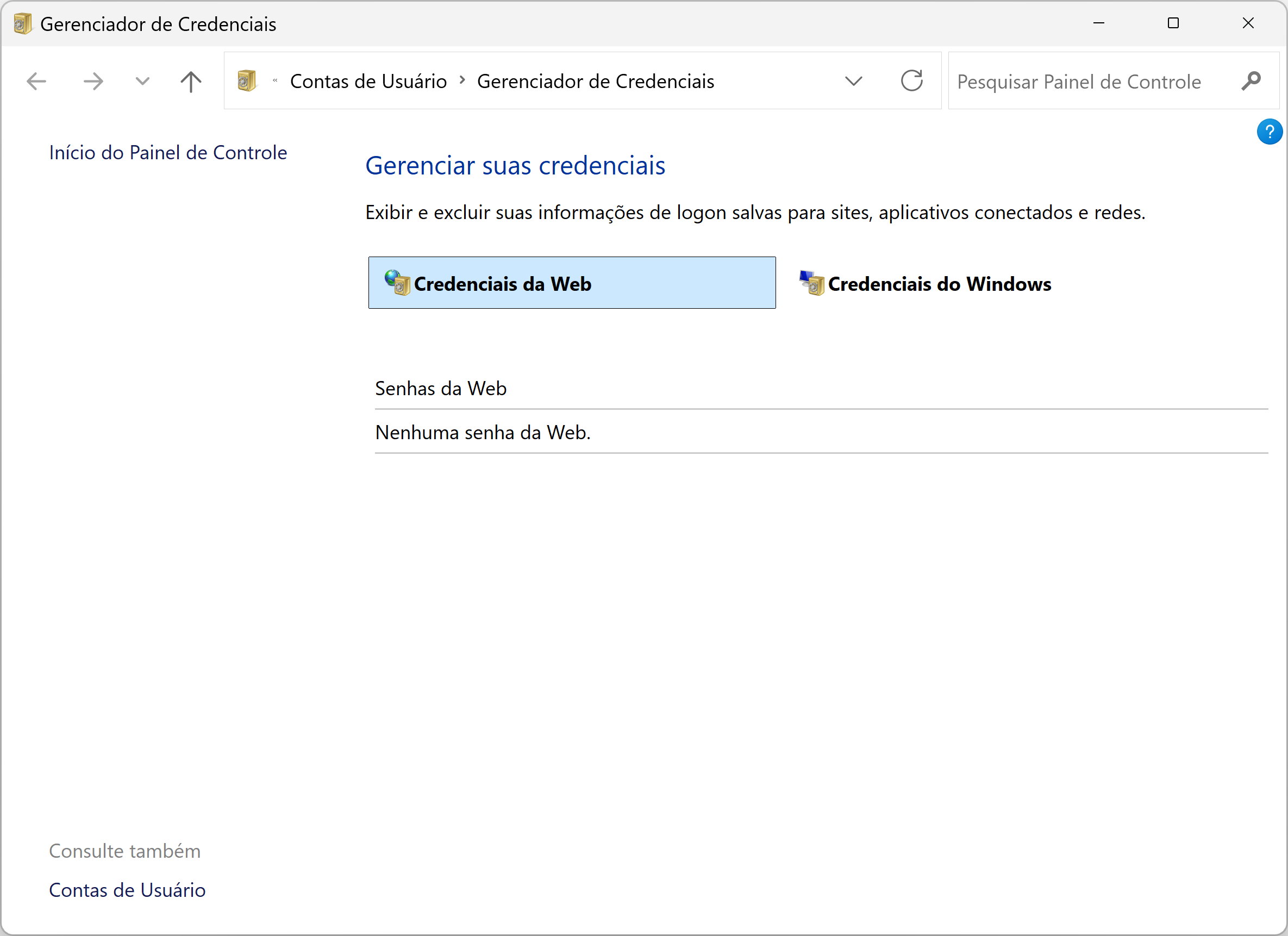 Gerenciador de Credenciais do Windows