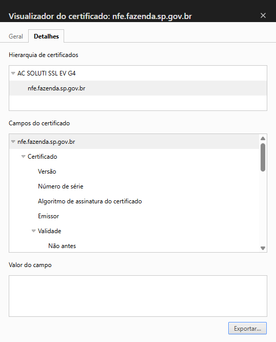 Exportar certificado remoto