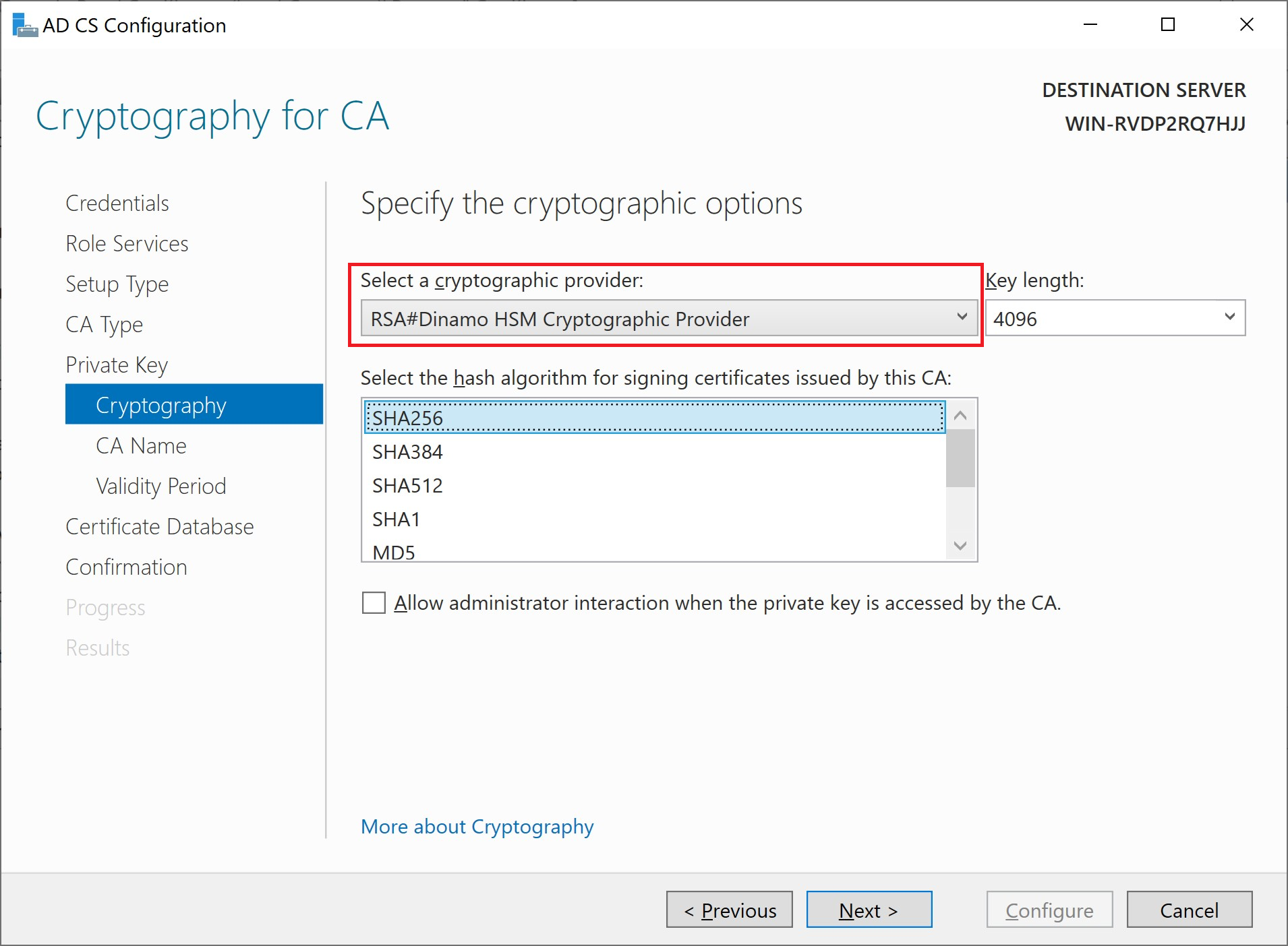 Cryptographic Provder