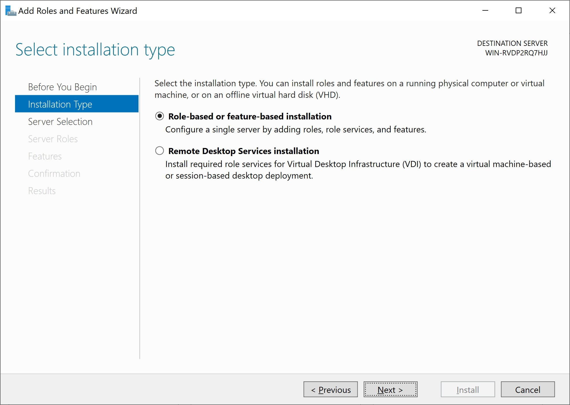 Role-base installation