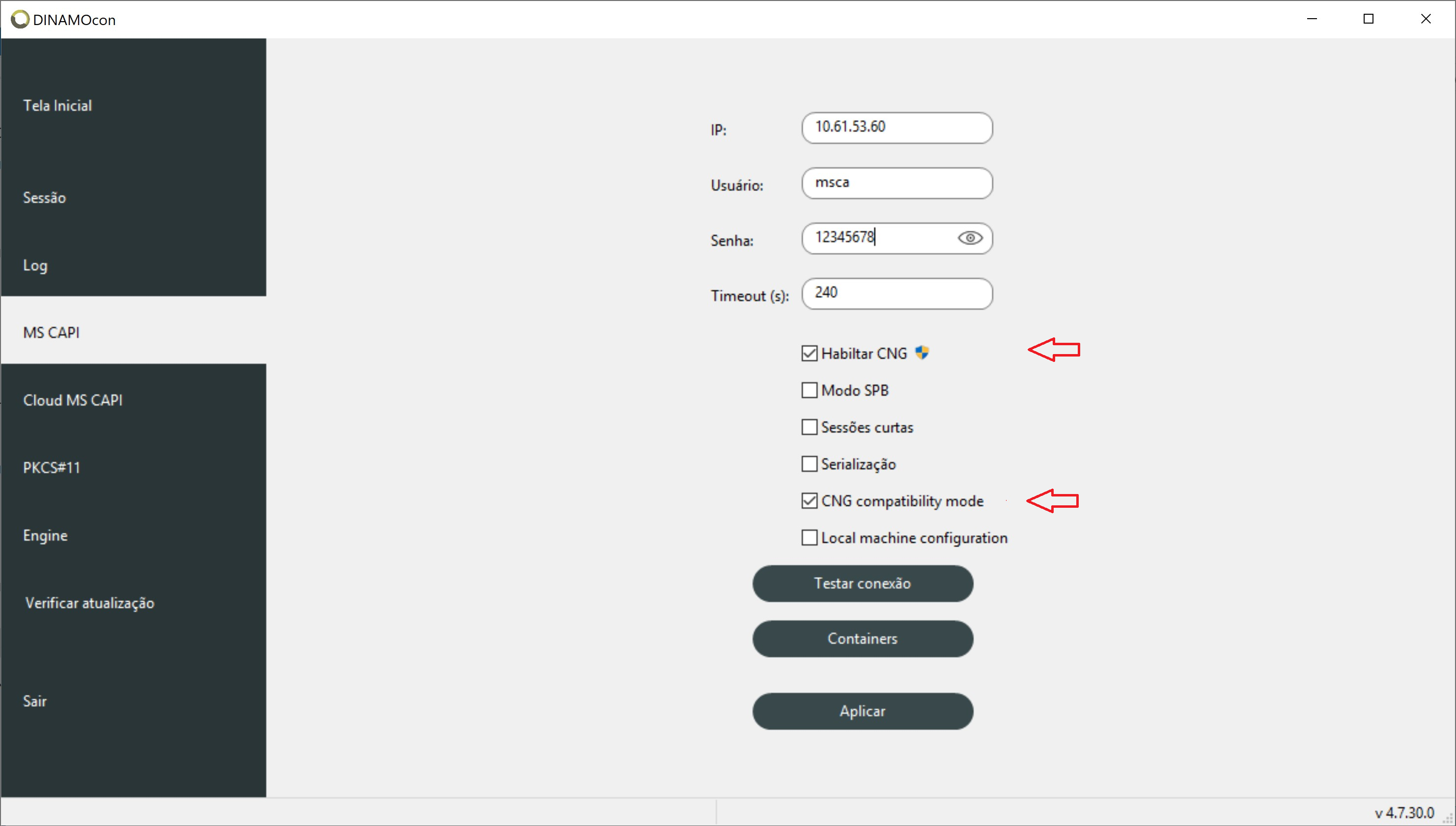 Configuração MS CAPI