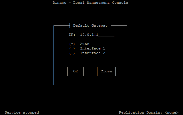 Configuração de Default Gateway