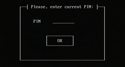 Mensagem para inserir o PIN